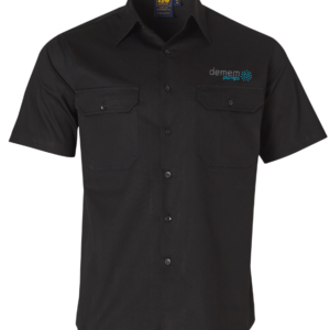 Black Cotton Work Shirt