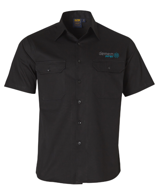 Black Cotton Work Shirt